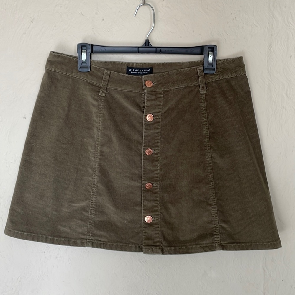 olive green corduroy skirt